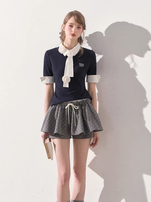 curler design rose tops & skirt RI1454