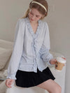 【pre oder】frill point stripe tops RI1476