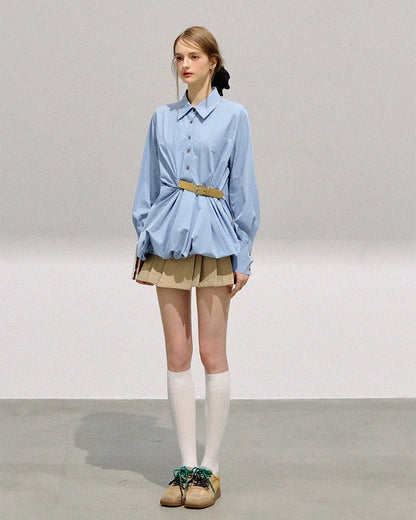 light blue balloon blouse RI1363