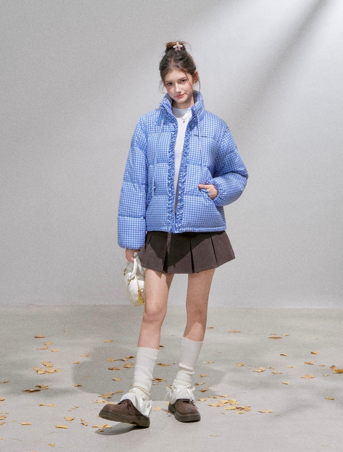 2way blue check jacket RI1370