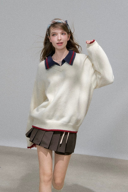 line neck ivory Knit RI1366