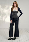 moody check blue tops RI1394