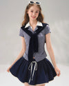 check blue casual tops RI1417