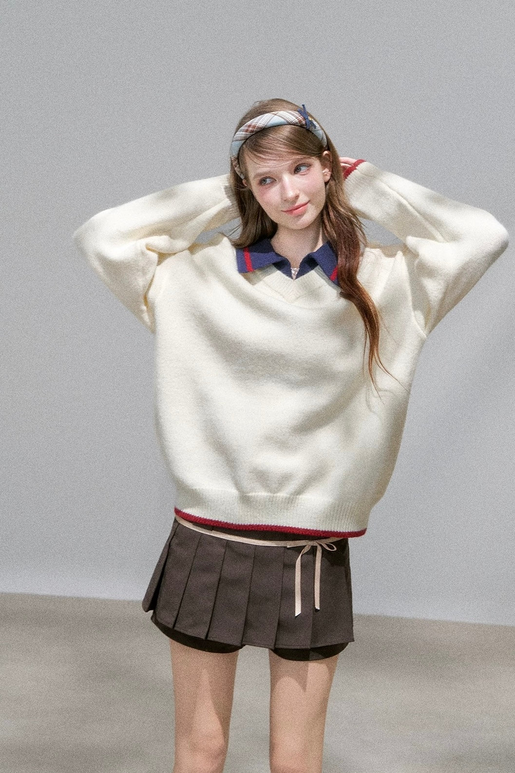 line neck ivory Knit RI1366