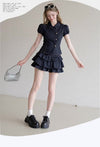 stylish girly mood tops& frill skirt RI1450