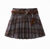 brown lace ribbon tops & skirt RI1507