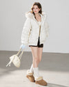 dot point white down jacket RI1657
