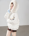 dot point white down jacket RI1657