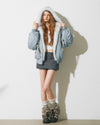 【reversible】reversible blue and far jacket RI1661