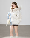 dot point white down jacket RI1657