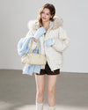 dot point white down jacket RI1657