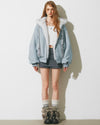 【reversible】reversible blue and far jacket RI1661