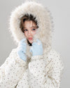 dot point white down jacket RI1657