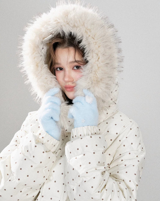 dot point white down jacket RI1657