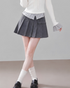 girly mood pleats gray skirt RI1531