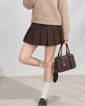 check mood brown skirt RI1535
