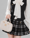 girly check black skirt RI1537