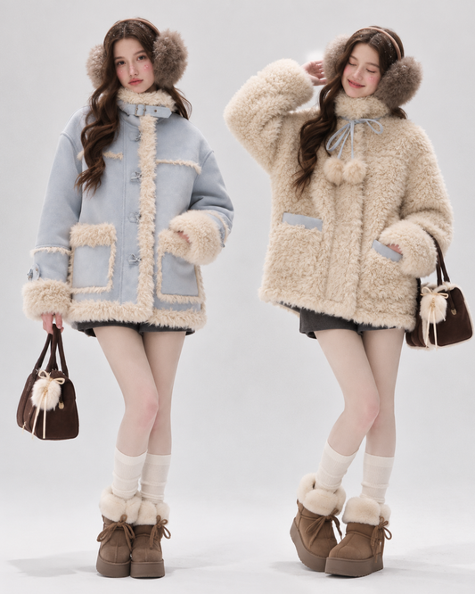 【reversible】 boa far mood blue jacket RI1654