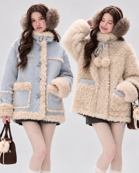 【reversible】 boa far mood blue jacket RI1654